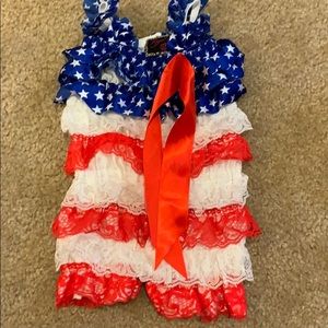 American flag romper